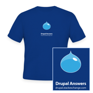 Ernst Plüss erhät T-Shirt von Drupal Answers